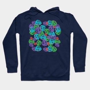 Midnight Jungle Leaves Hoodie